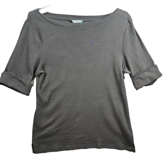 Lauren Ralph Lauren Tops - Lauren ralph Lauren Women's top Black XL Cotton Boat neck